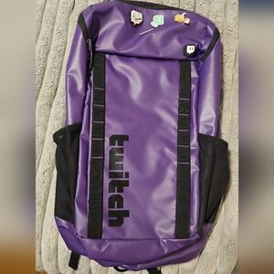 Twitch Purple Laptop Backpack with Multiple compartments